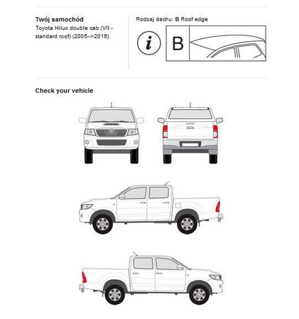 Strešný nosič Toyota Hilux V