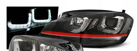 Svetlomety vw golf vii 7 12- čierne led drl gti