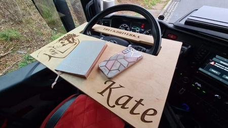 Volantový stolík Scania Renault T Magnum Premium MAN Ford F-max drevený.