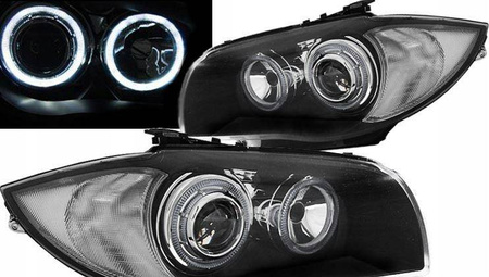 Svetlomety BMW E87 E81 04-11 Led Ringlights Black