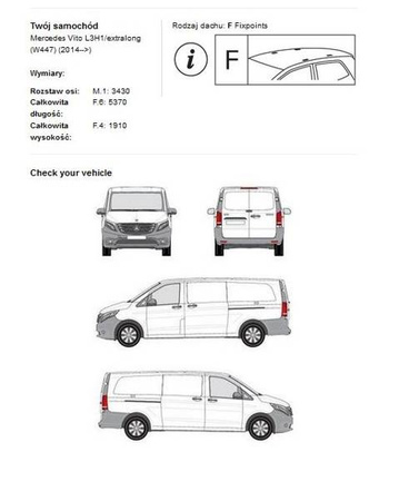 Strešný nosič Mercedes Vito extralong 2014-&gt