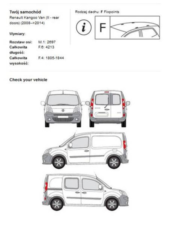 Strešná platforma na batožinu Renault Kango II Van CR