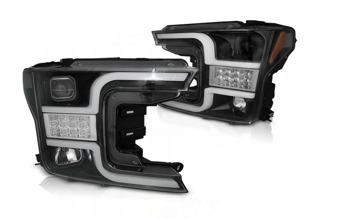 Trubkové čierne svetlomety pre Ford F150 Mk13 17-20