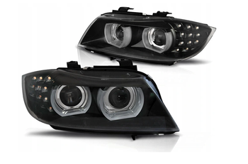 BMW E90 E91 09-11 Drl čierne xenónové krúžky 3d lampy