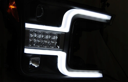 Trubkové čierne svetlomety pre Ford F150 Mk13 17-20