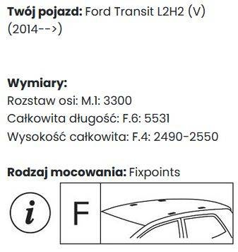 Strešný nosič batožiny Ford Transit L2H2
