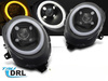TUBE LIGHT Čierne LED DRL svetlomety pre MINI Cooper F55 / F56 / F57 2014-2017