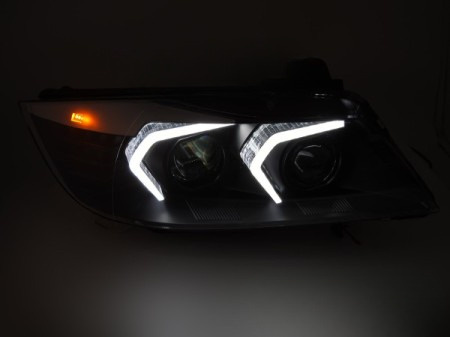 SVETLOMETY BMW E90/E91 ČIERNE FULL LED SVETLOMETY