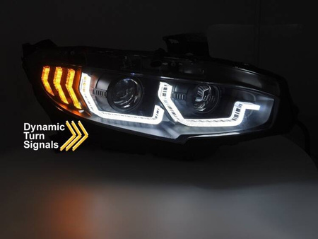 Svetlomety pre Honda Civic X '16-'21 čierne LED