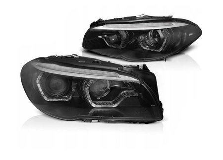 Xenónové 3d LED Drl lampy čierne pre BMW F10 F11 10-13