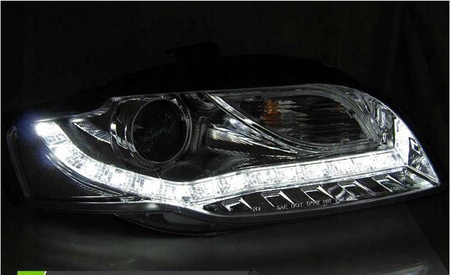 Svetlomety Audi A4 B7 04-08 chrómované led