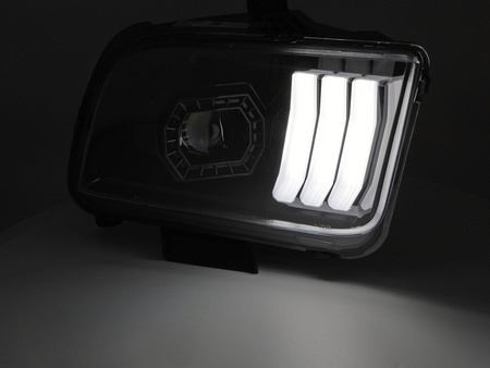 FORD MUSTANG 04-09 Tube Light Čierne svetlomety