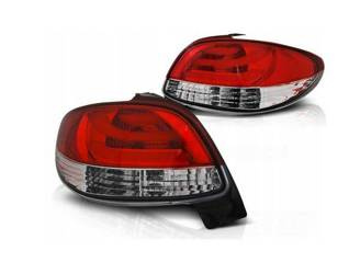 LED lampy Peugeot 206 98 - červená biela LED lišta